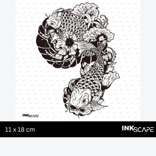 Inkscape Man Semi-permanent Tattoo Koi Yakuza 11 x 18 cm - V26