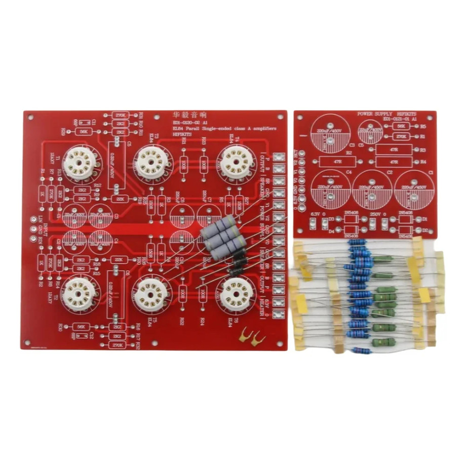 HiFi EL84 +12AX7 Parallel Single-Ended Class A Tube o Amplifier Board Kit +Power Supply Board
