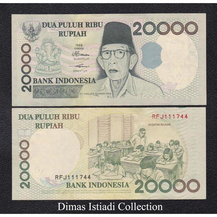 Promo Uang Kuno 20000 Rupiah Tahun 1998 Original