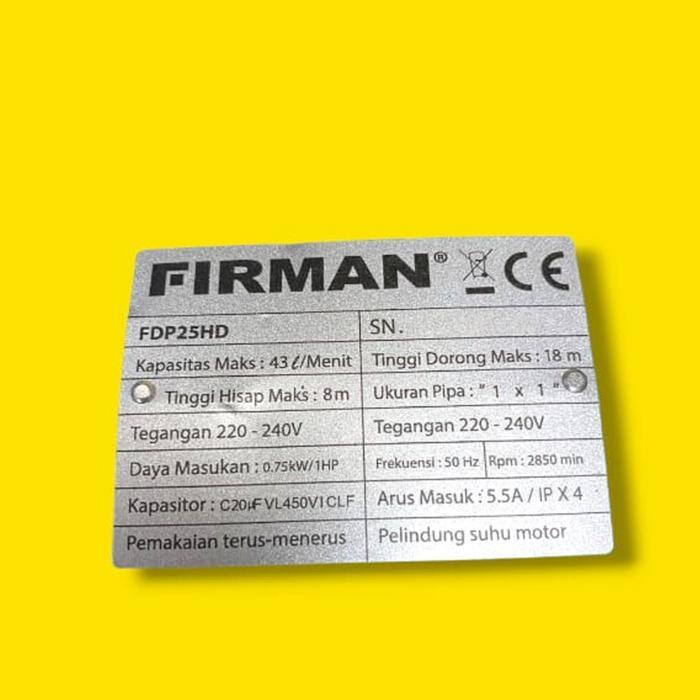 Acomemart- Firman Fdp-25 Hd - Pompa Cairan Kental Solar Minyak Oli Firman Fdp25Hd