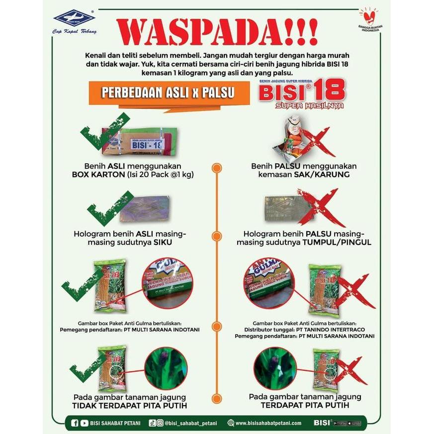 Super Promo!, Benih/Bibit Jagung Bisi 18/Jagung Hibrida Bisi 18 Kemasan 1 Kg/Bisi 18 1Kg/Bisi 18