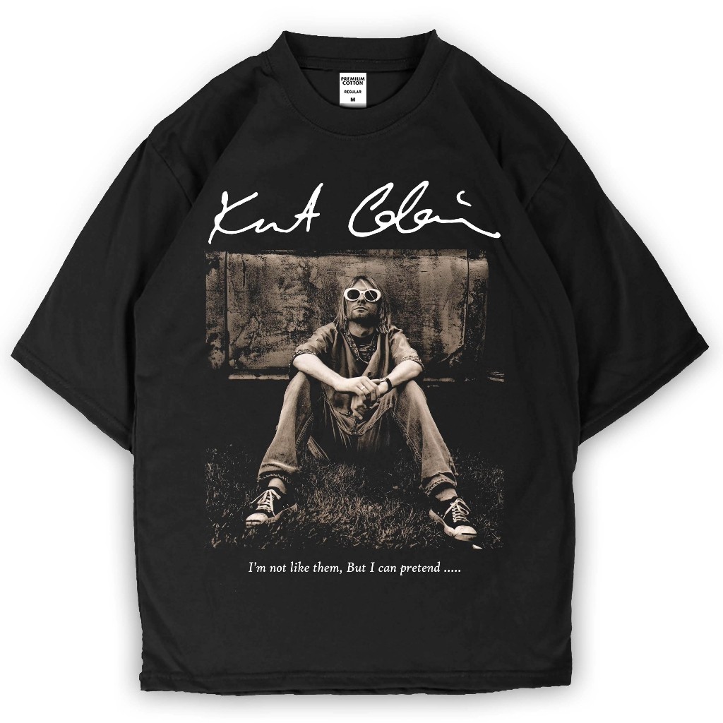 kaos KURT COBAIN tshirt Band Nirvana Kurt Cobain Tshirt Oversize Vintage Pria Wanita
