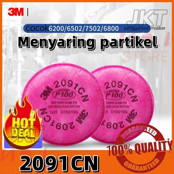 DISKON Filter Masker 3M 2091CN KP100 Respirator 3M6200 7502 Untuk Serbuk Debu
