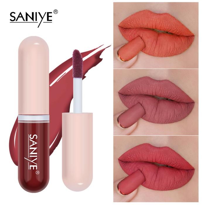 Saniye Lipstick Mini Matte Tahan Lama Waterproof Liquid Kosmetik Bibir
