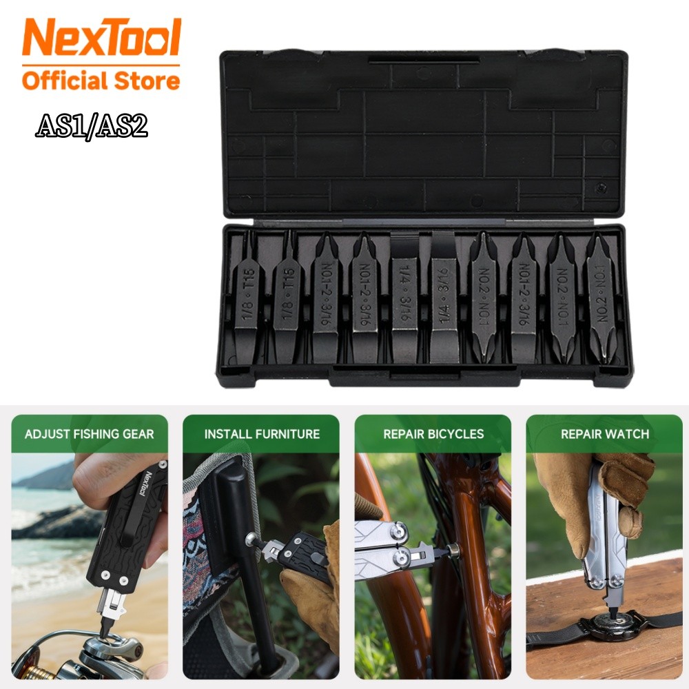 SALE NexTool 10PCS Bit Kit Set Screwdriver Set Accessory Kit Set for NexTool W4 Pocket Tools E1 Flag
