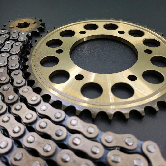 Gear Gir Set Paket Vixion Old Vixion New 2006-2016 Gearset Gigi Tarik Rantai Roda Model Sss Gold