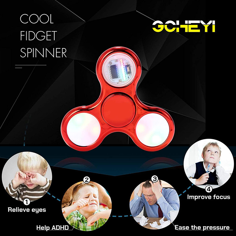Luminous LED Fidget Spinner Hand Top Spinners Glow in Dark Light EDC Figet Spiner Finger Stress