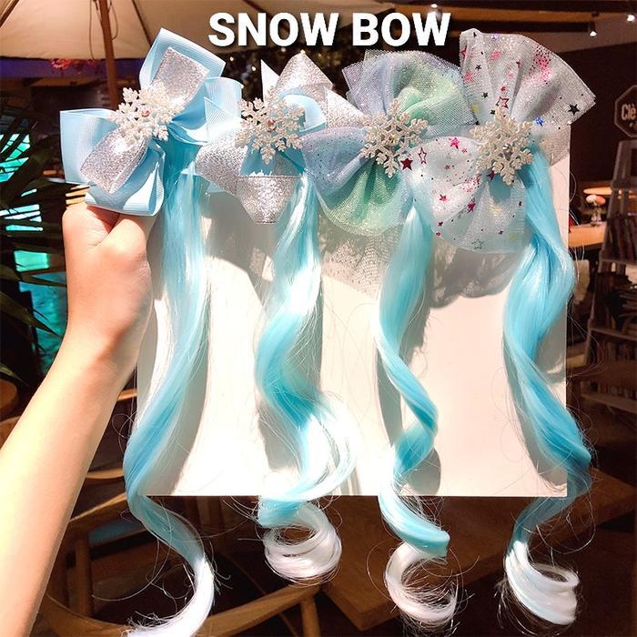 SNOW BOW / JEPIT RAMBUT FROZEN / IKAT RAMBUT ANAK JEPITAN KOREA RAMBUT