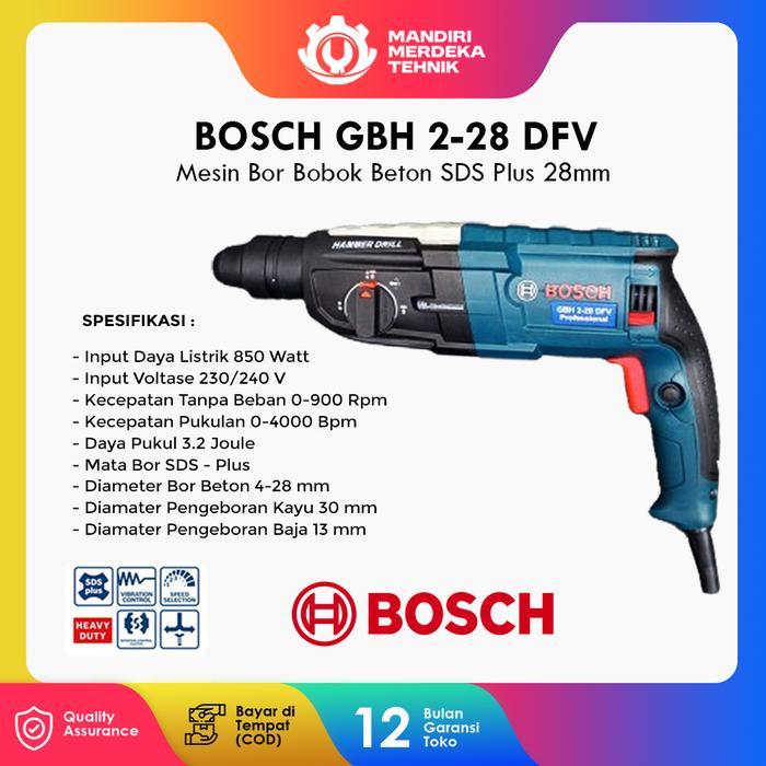kencana PROMO TERMURAH BOSCH GBH 2-28 DRE Rotary Hammer Mesin Bor 3 Fungsi Bobok Beton Kayu Besi