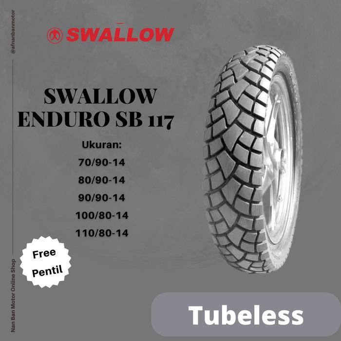 Ban Motor Swallow Street Enduro Ukuran 100/80-14 & 110/80-14