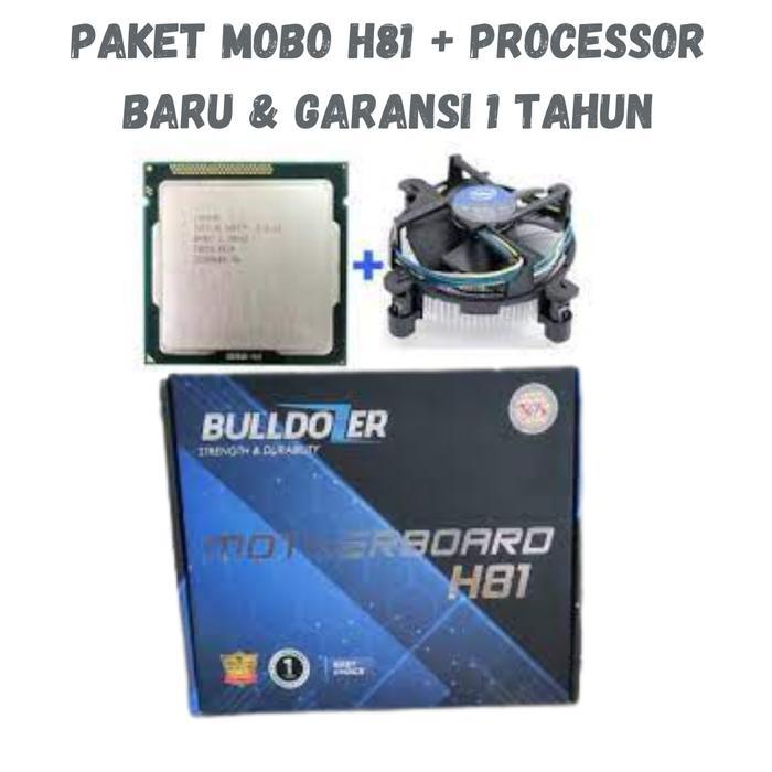 PAKET MOTHERBOARD H81 INTEL 1150 + PROCESSOR CORE I5 4590 + COOLING FAN PROCESSOR