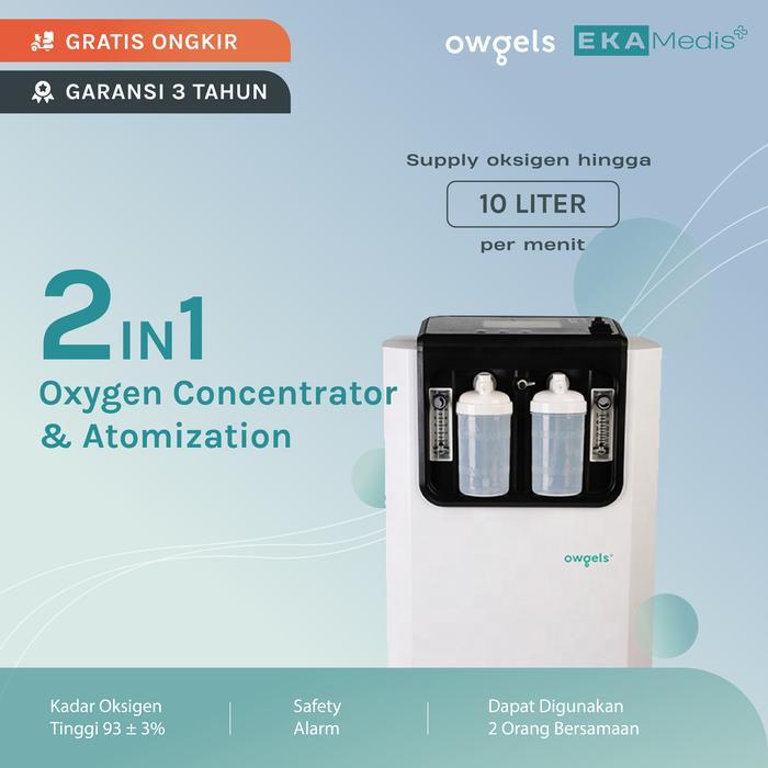 svrt- Owgels Oz-501Gw0 Oxygen Concentrator & Nebulizer 10 L, Garansi Resmi