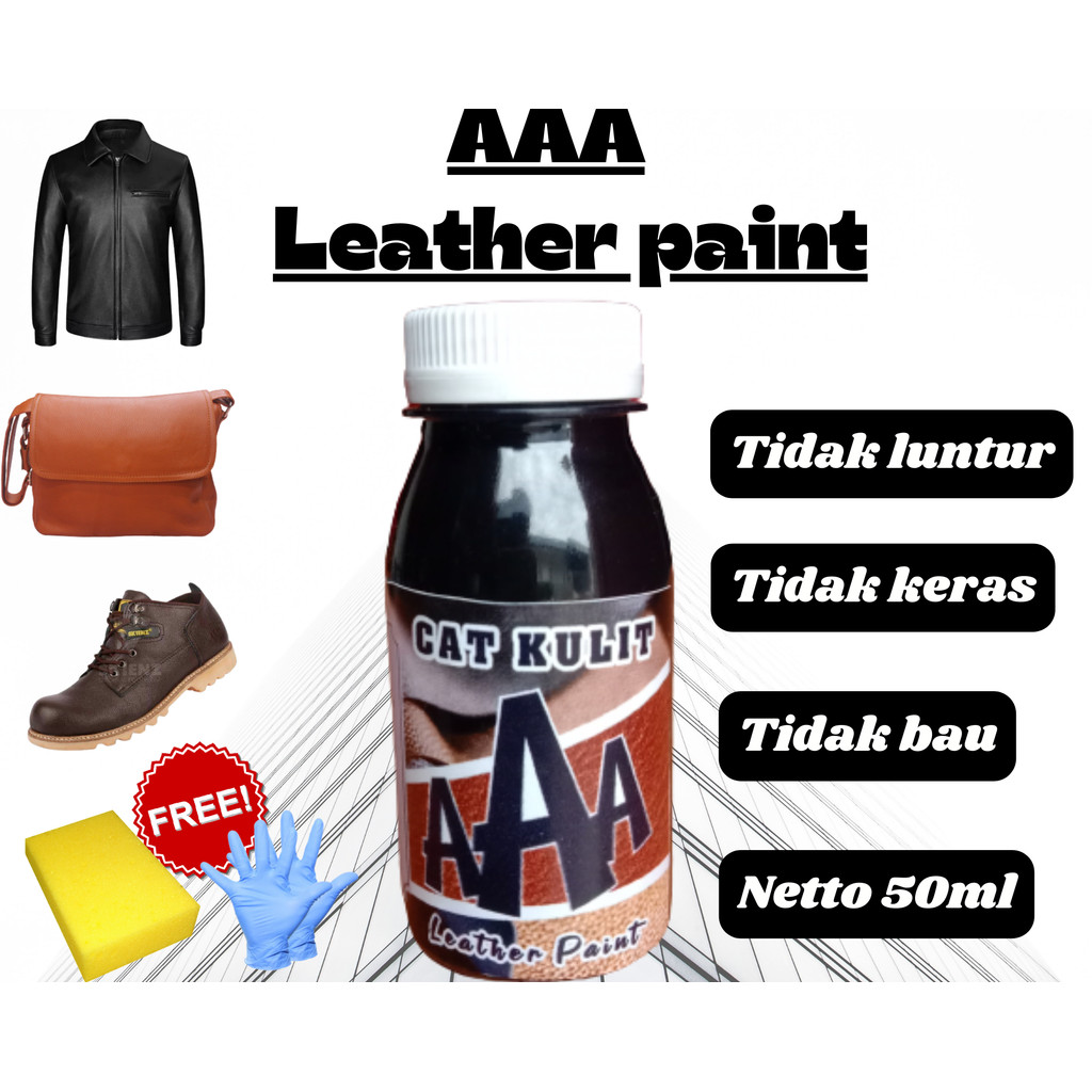 cat kulit warna hitam isi 50ml cat untuk semua bahan kulit,cat sepatu kulit,cat jaket kulit,cat tas