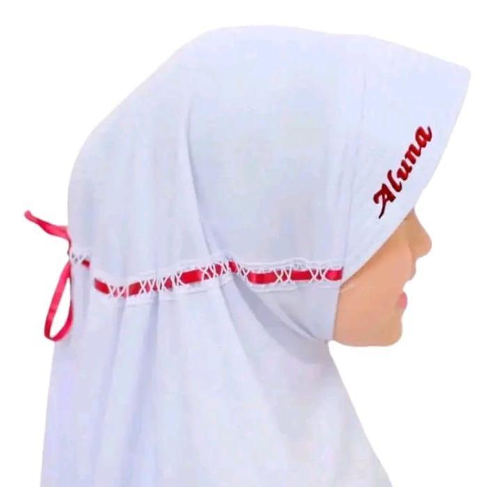 ASLI Kerudung Sekolah Anak SD Bordir a Jilbab Syari READY STOCK