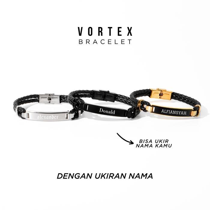 ys4k- Project Ninetyseven - Vortex Bracelet - Gelang Pria Bebas Ukir Nama, Gelang Kulit,
