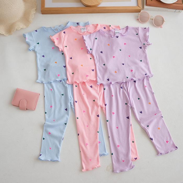Owlet - Setelan Anak Perempuan / Baju Anak Perempuan / Setelan Anak Salur / Setelan Anak Knit Rajut