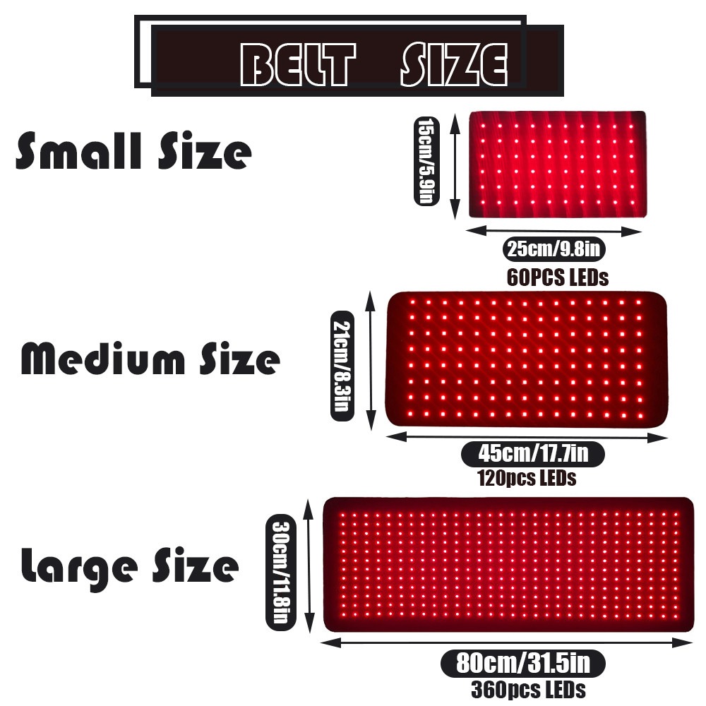Infrared LED Red Light Therapy Belt for Body 850nm+660nm Light Wave