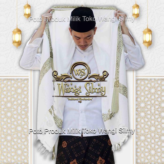 Sorban Kashmiri Asli India Putih Gading - Sorban Haji - Kashmiri