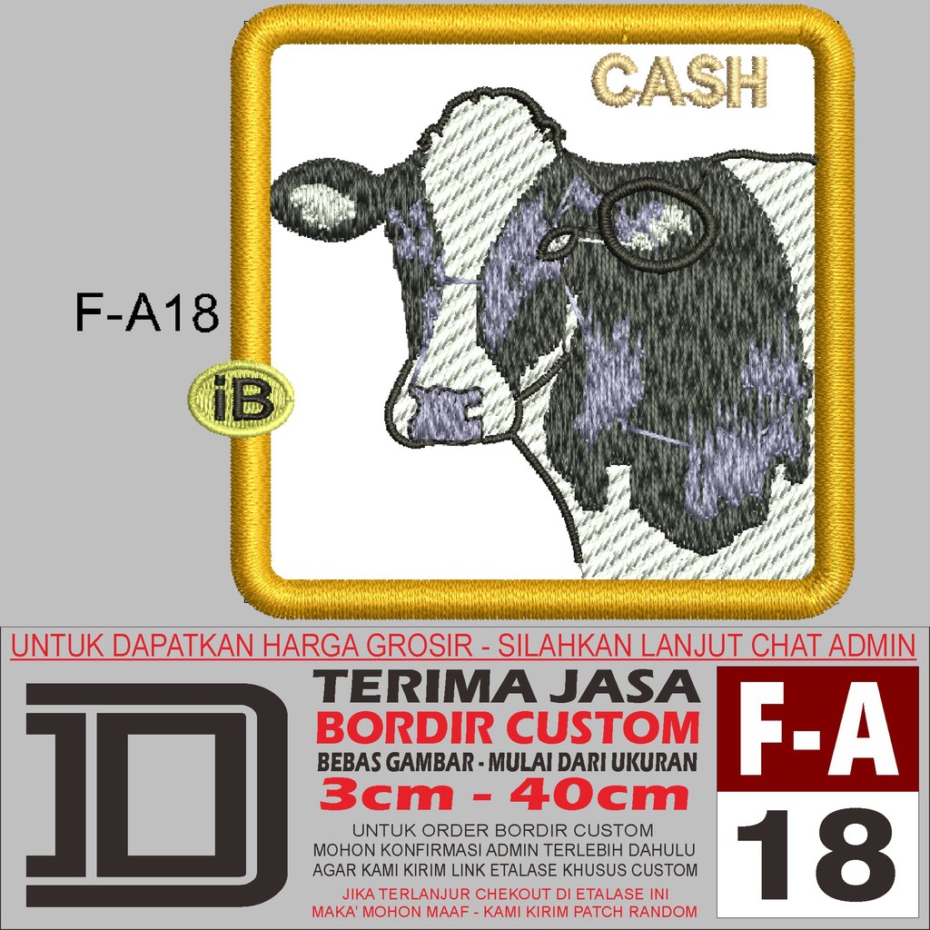 DD LOGO PATCH BORDIR 518 GOORIN ACID COW DOMBA CASH - EMBROIDERY ACC