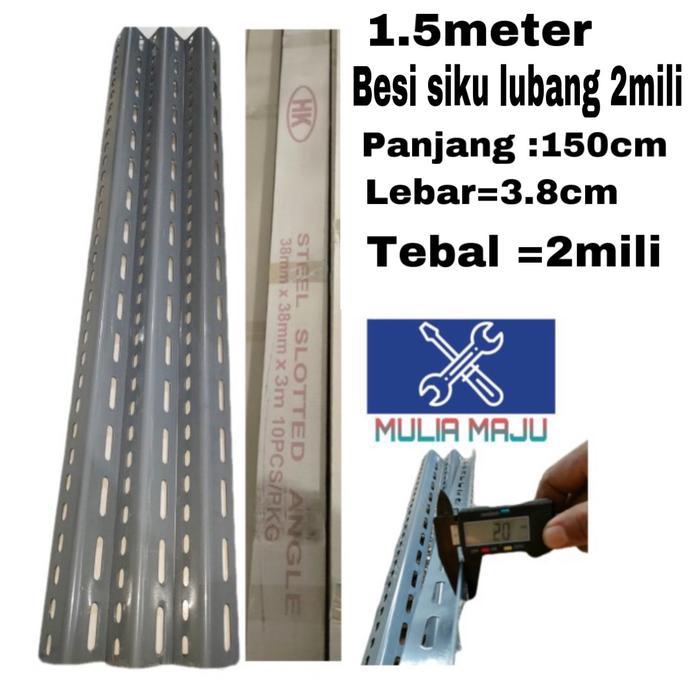 ptm0- Besi Siku Lubang 2Mili Ukuran 150Cm (1.5Meter)