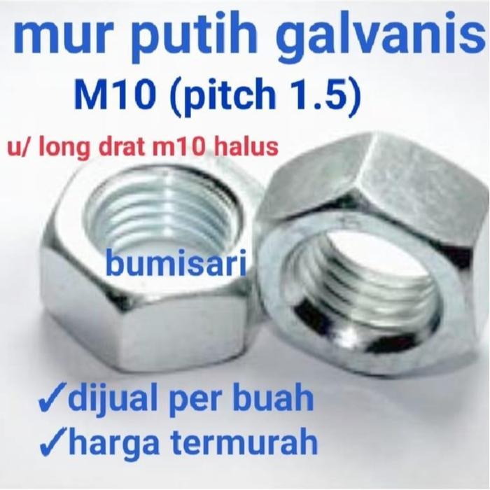 New Mur M10 galvanish/ Mur putih/ Mur m10/ Mur galvanish murah