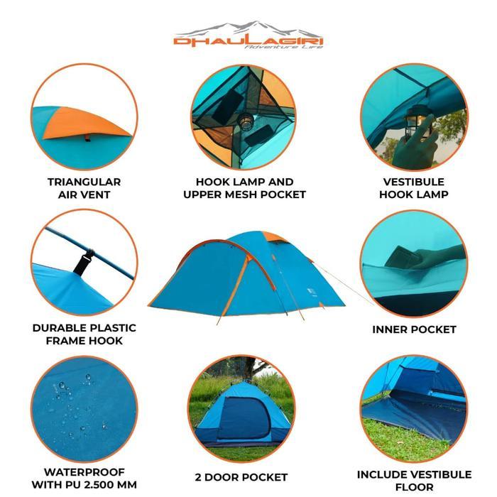 Tenda Dhaulagiri Terra 45 - Tenda Camping - Tenda Kemping dhaulagiri