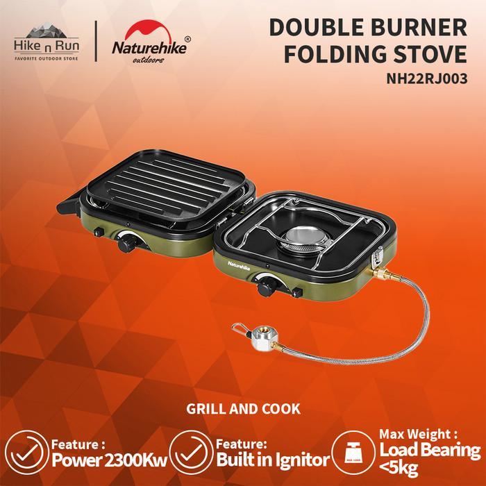 Kompor Double Burner Naturehike NH22RJ003 Folding Camping Gas Stove