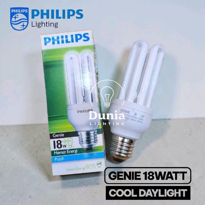 LAMPU PHILIPS GENIE 18WATT COOL DAYLIGHT / LAMPU BOHLAM JARI 3U PUTIH 18 WATT W PHILIP PROMO