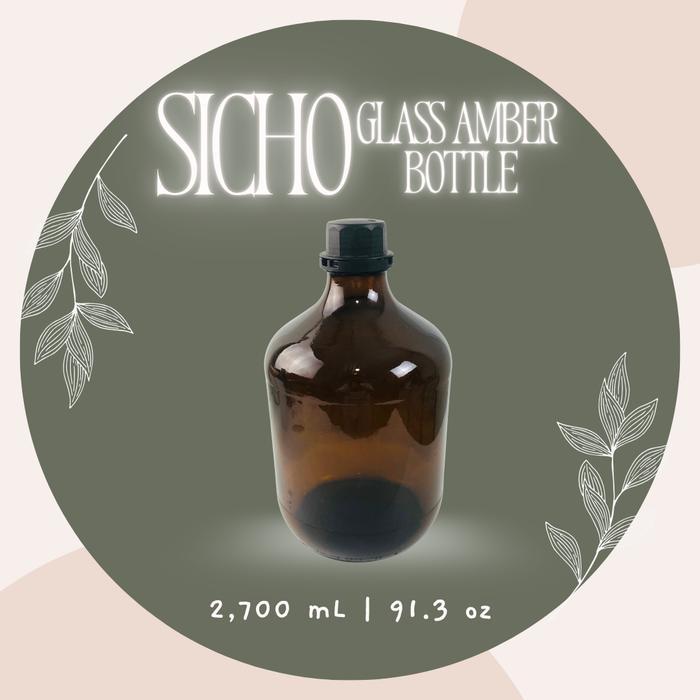 Ada Stok SICHO AMBER Glass Bottle 2.5 Liter Botol Kaca Amber 2.5 Liter Botol Kaca Fermentasi