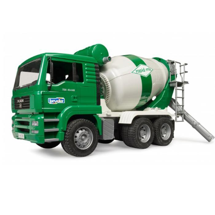 Bruder 2739 MAN TGA Cement - Miniatur Truk Semen Molen Hijau Diecast 6 Tangki Permainan Plastik