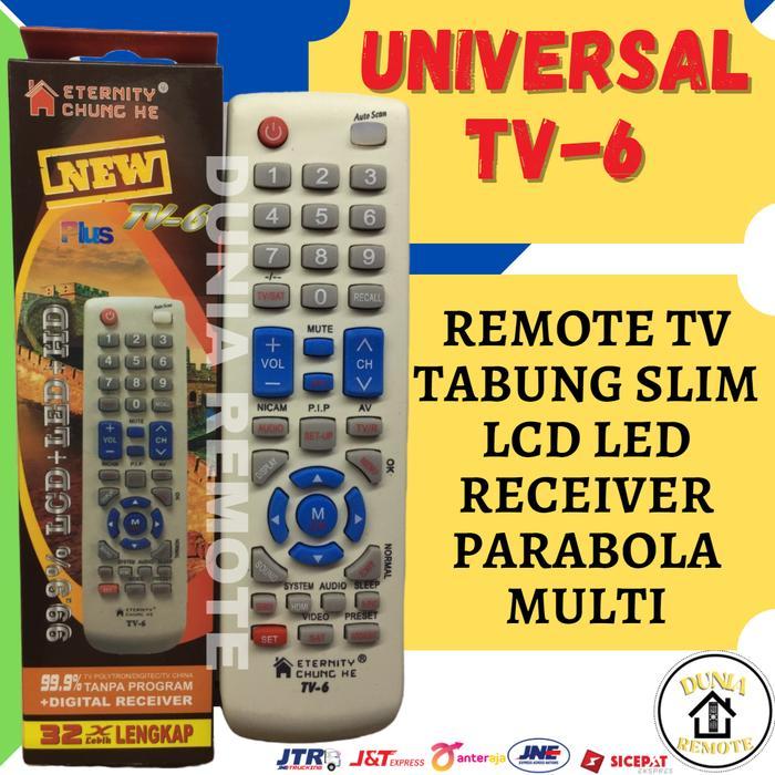 Remot Remote Multi Tv Tabung Lcd Led +Digital Receiver Parabola Tv 6 Multifungsi
