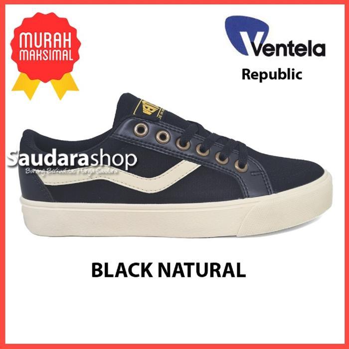 ventela Republic Black Natural LC / sepatu ventela Republic hitam Low sepatu ventela