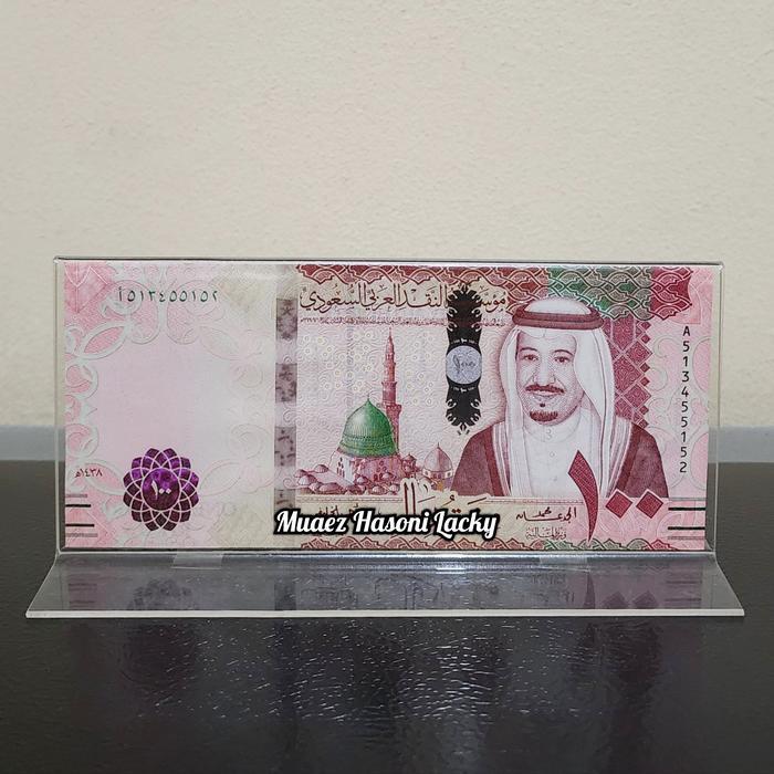 Terbaru Akrilik Tempat Uang Pajangan Hiasan Saudi Arabia 100 Riyal