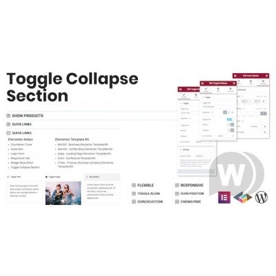 Toggle Collapse Section Elementor Addon - Addon Widget Page Builder Elementor