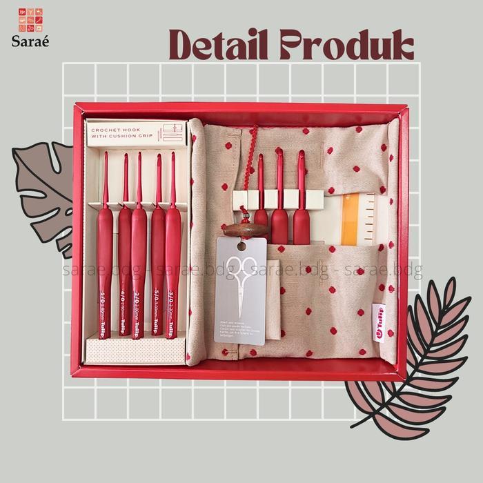Tulip Etimo Red Crochet Hook Set / Hakpen Set Etimo Red (New)
