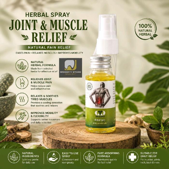 Ada Stok Erawadee 60 Herbal Spray Thailand Promo Kemasan Baru 20ML Minyak Sendi
