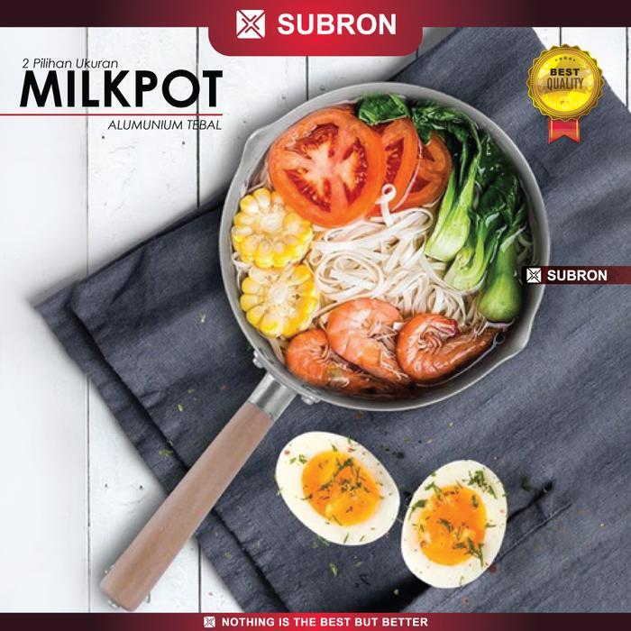 SUBRON Panci Susu Alumunium Tebal Aloy 18cm 20cm 22cm Pegangan Kayu