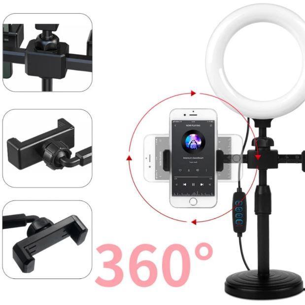 Promo Ring Light Tripod 2 Holder Tripod Ring Light Livestream Ring Light 16Cm Tripod Live Streaming