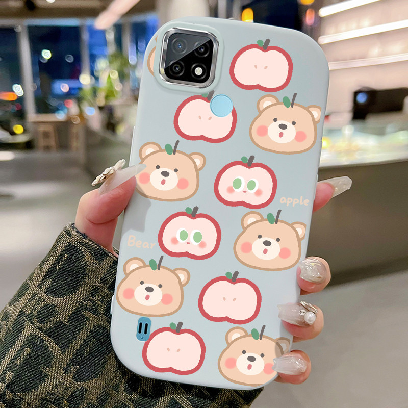 Casing Hp Untuk Realme C21 C21Y C25Y C20 C20A C11 2021 Case Casing pola Sapi dan Beruang Kasing HP m