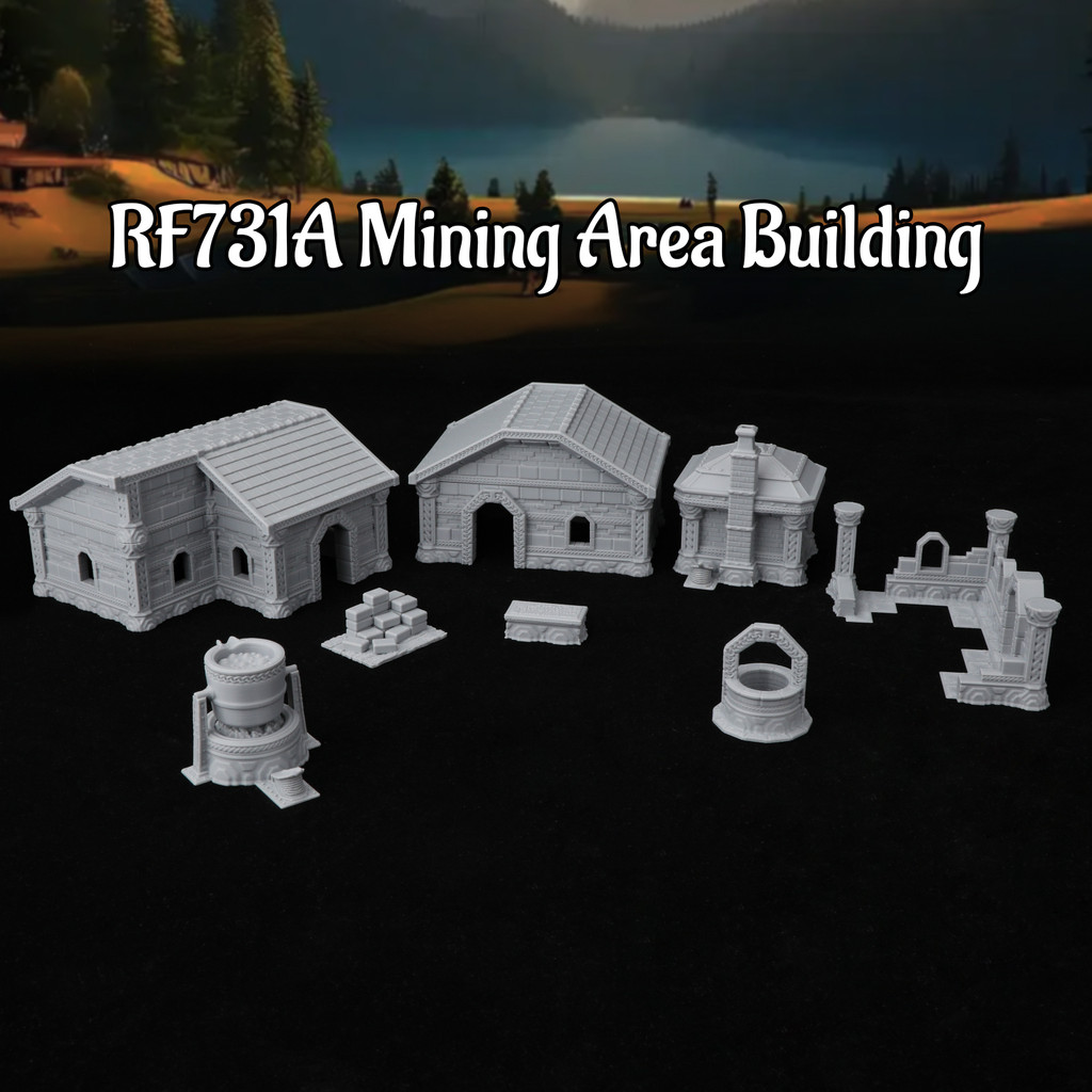 RPG Mining Area Terrain Set Modular Buildings & Crystal Mine ama Game Accessories & Collectible