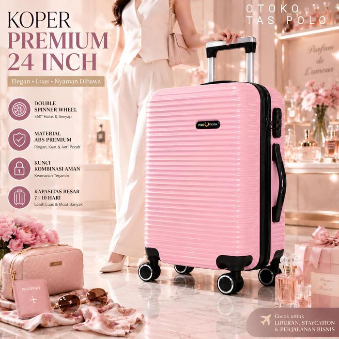 Koper 24 Inch Koper Travel Premium ABS Anti Pecah Koper Besar Koper Bagasi Koper Roda 4 Double