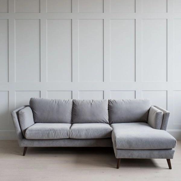 Sofa Tamu Minimalis Model L Rangka Jati - Sofa Living Room Velvet Busa