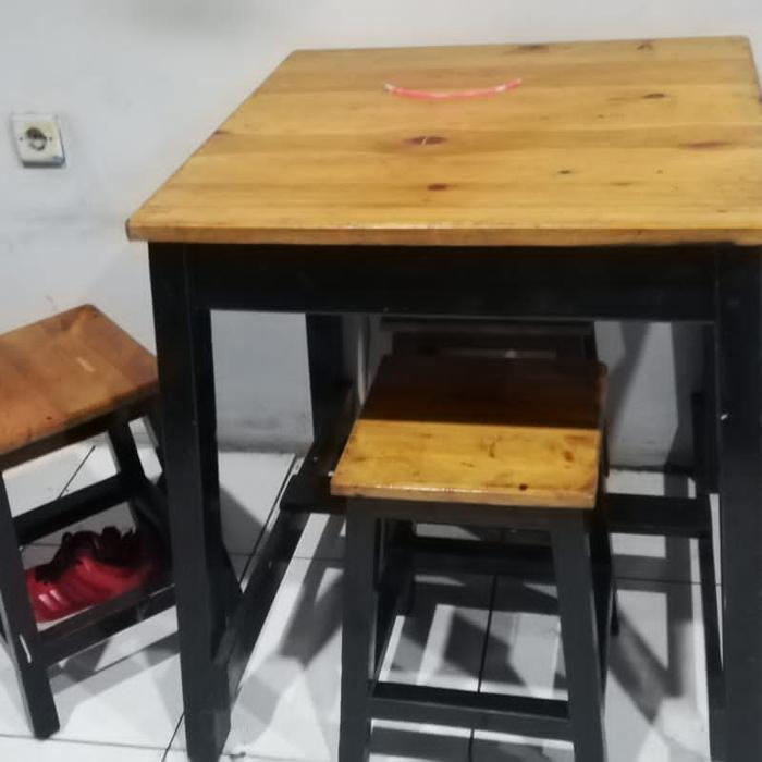 SIAPKIRIM Meja Resto / Meja Makan / Meja Kayu / Meja bekas (utk 2 orang) READY STOCK