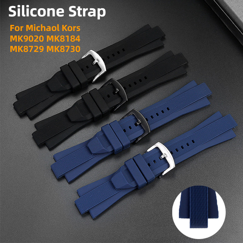 Soft Silione thband Suitable for Mihaol Kors MK8184 MK8729 MK9020 MK8152 MK9020 Rubber Strap th