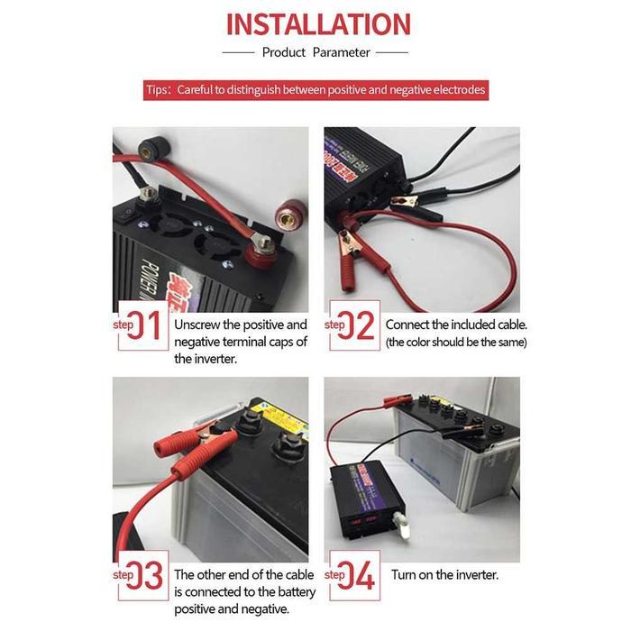 Taffware Car Power Inverter DC 12V to AC220V 3000W 2000W 1000W - NBQ1000W
