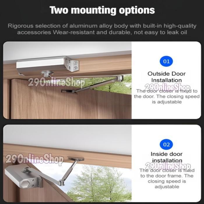 Penutup Pintu Otomatis Stopper Engsel Penahan Door Closer Rumah Kamar Hidrolik Soft Close Stoper