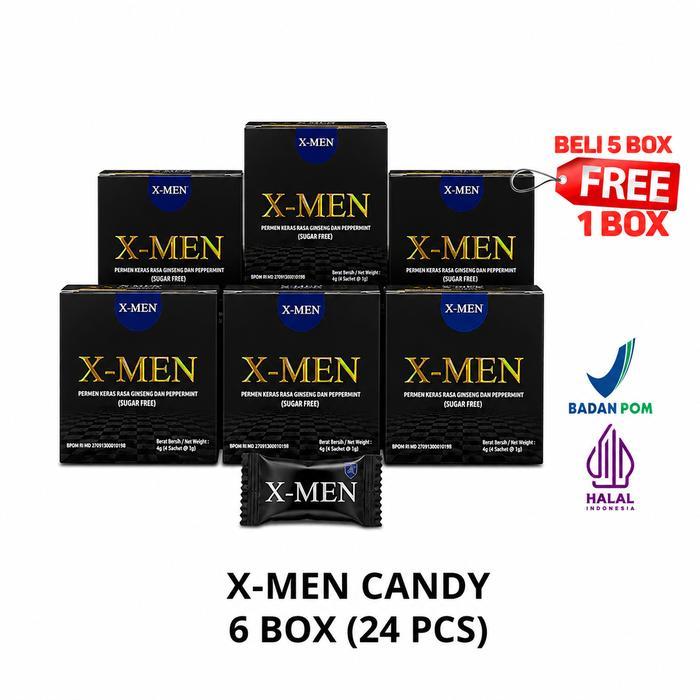 Permen Rasa Mint Khusus Pria 6 Box (24 Permen) - Candy Permen Kesehatan Menambah Energi Halal BPOM