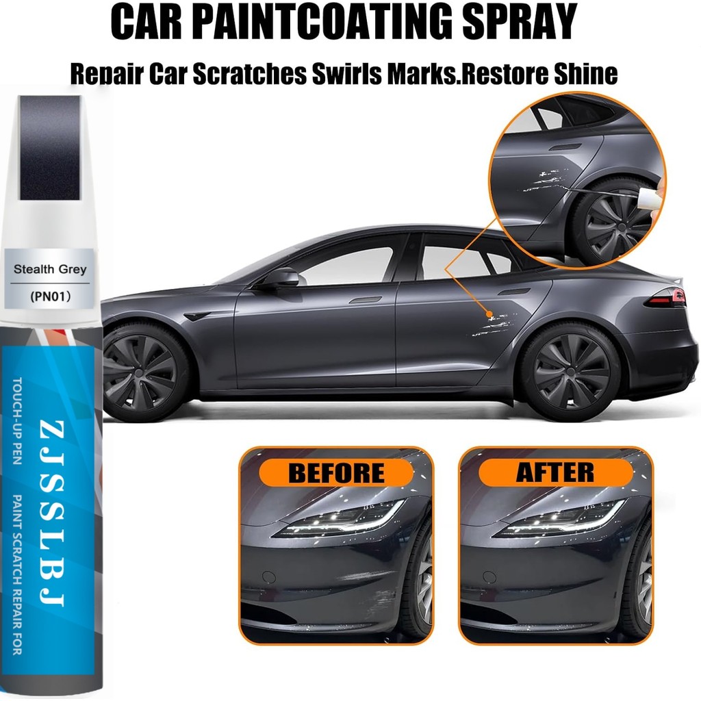 ar Touh Up PaintStealth GreyPN01 for Tesla el Y3SX, 2 in 1 DIY ar Paint Srath Repair Kit with Pen