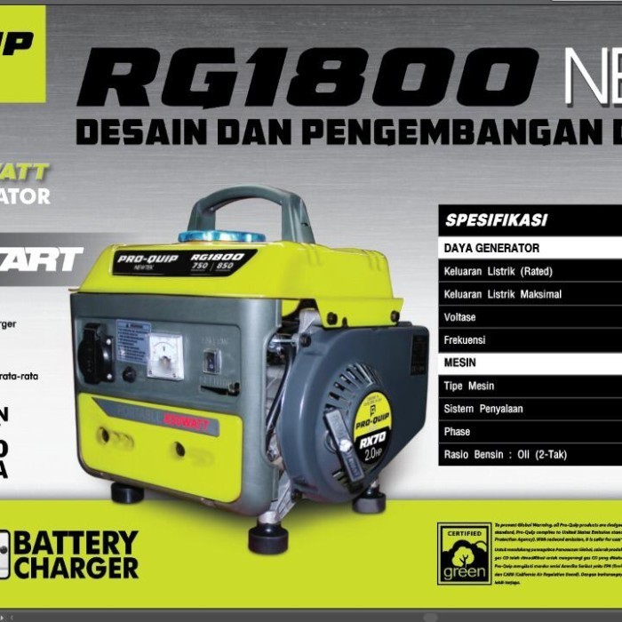 GENSET MINI PORTABLE PROQUIP RG1800 keluar 850 watt Genset ProQuip