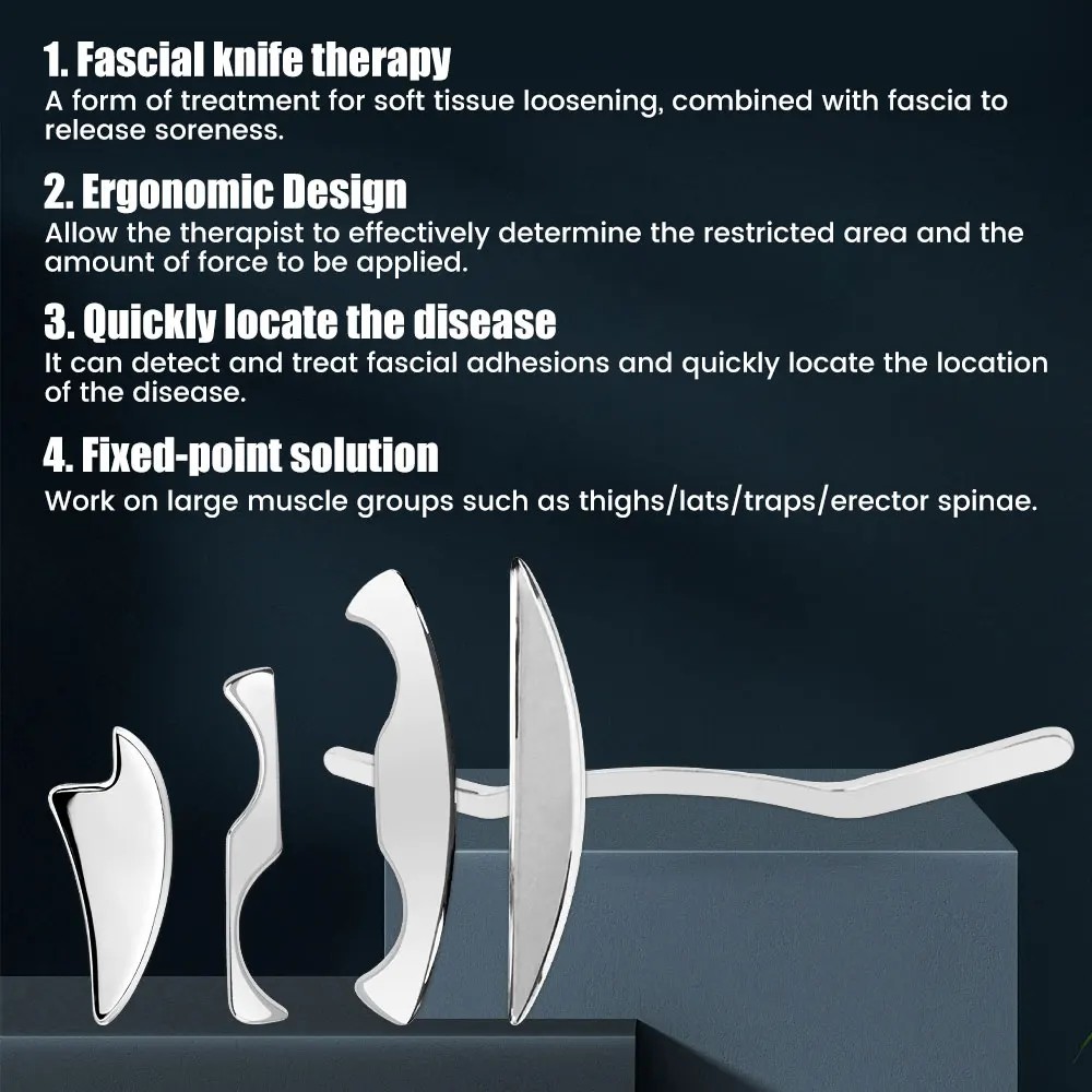 Stainless Steel IASTM Therapy Massage Tools Deep Tissue Massager Gua Fasia Reovery Musle Relaxation